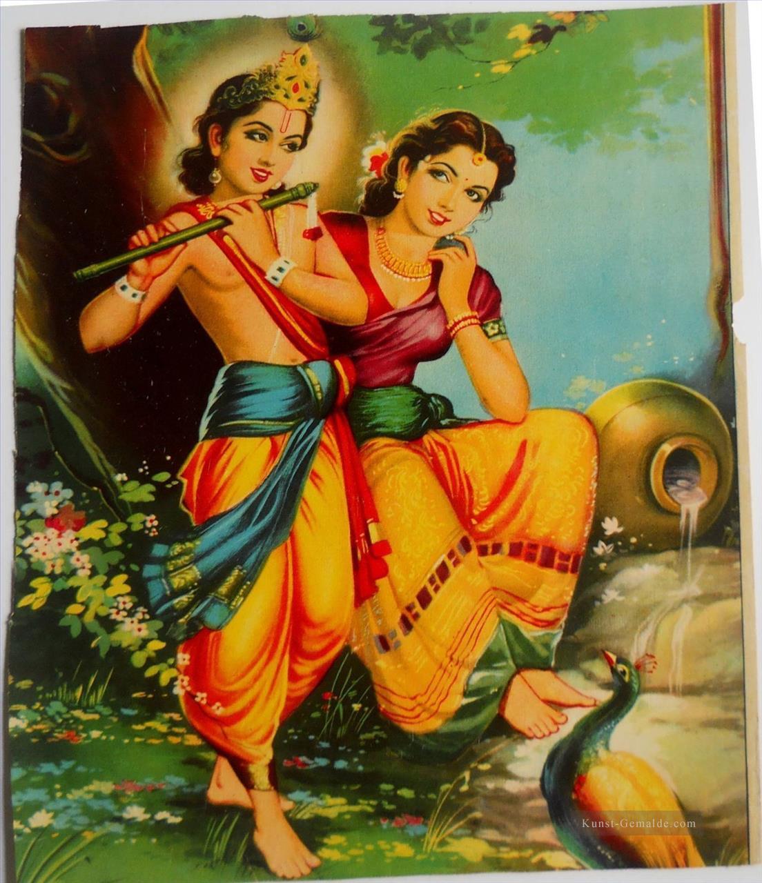 Murali Krishna Manohar mit Radharanis Hinduismus Ölgemälde